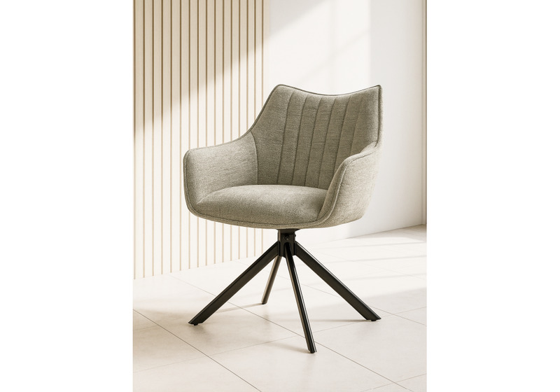 Стул на металлокаркасе, Denever beige / black