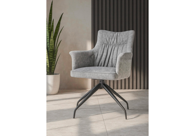 Стул на металлокаркасе, Kaser 360 крутящийся grey / black