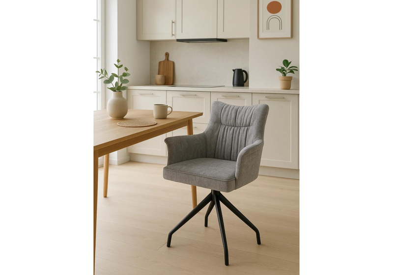 Стул на металлокаркасе, Kaser 360 крутящийся grey / black