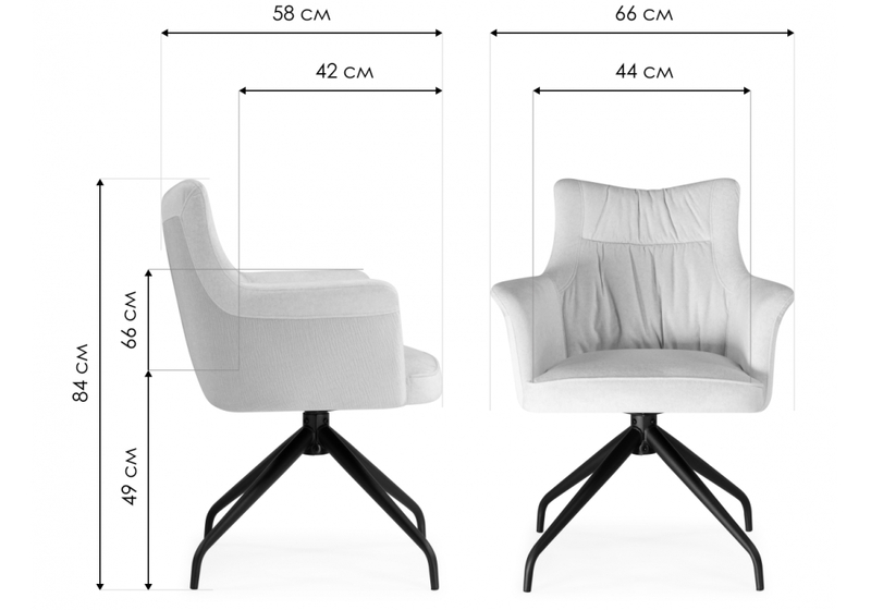 Стул на металлокаркасе, Kaser 360 крутящийся grey / black