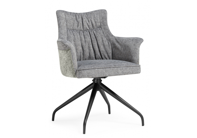 Стул на металлокаркасе, Kaser 360 крутящийся grey / black