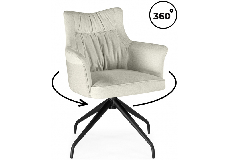 Стул на металлокаркасе, Kaser 360 крутящийся ivory / black