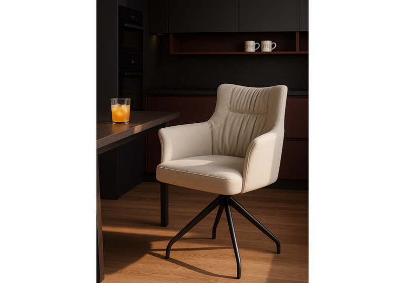 Стул на металлокаркасе, Kaser 360 крутящийся ivory / black