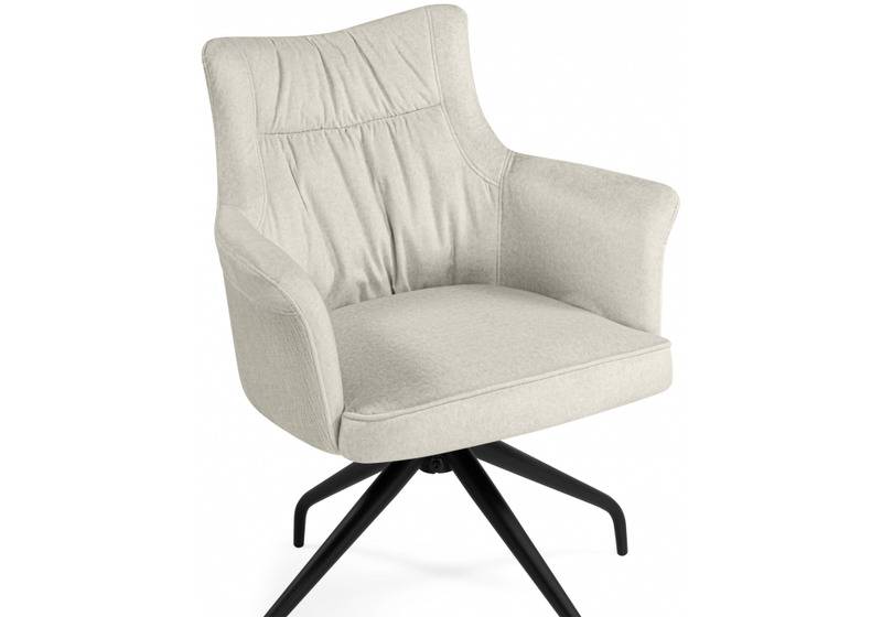 Стул на металлокаркасе, Kaser 360 крутящийся ivory / black