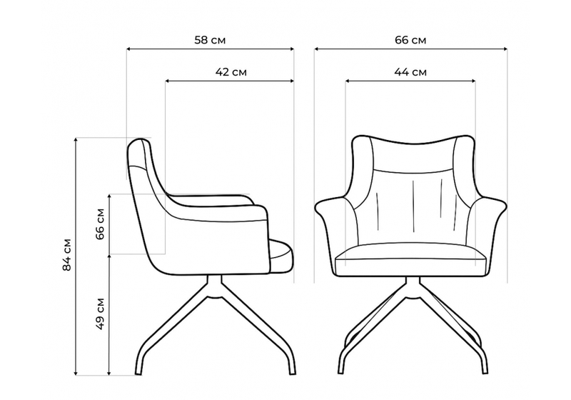 Стул на металлокаркасе, Kaser 360 крутящийся ivory / black