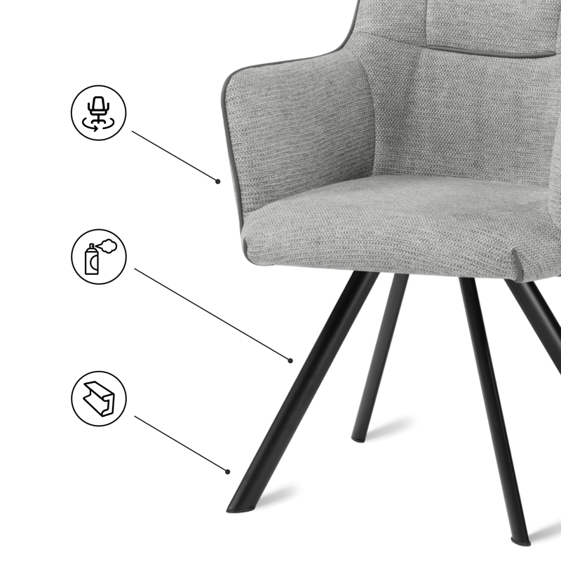 Стул на металлокаркасе, Elis gray / dark gray / black