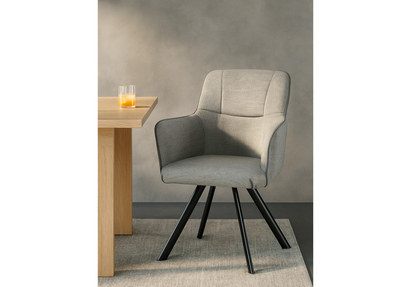 Стул на металлокаркасе, Elis gray / dark gray / black