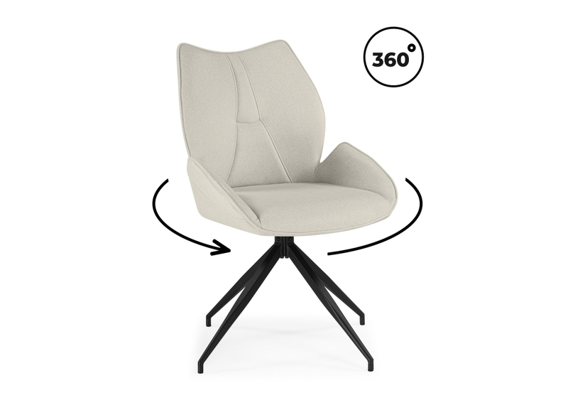 Стул на металлокаркасе, Miranda 360 крутящийся beige / black
