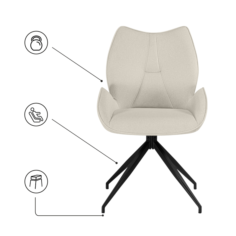 Стул на металлокаркасе, Miranda 360 крутящийся beige / black
