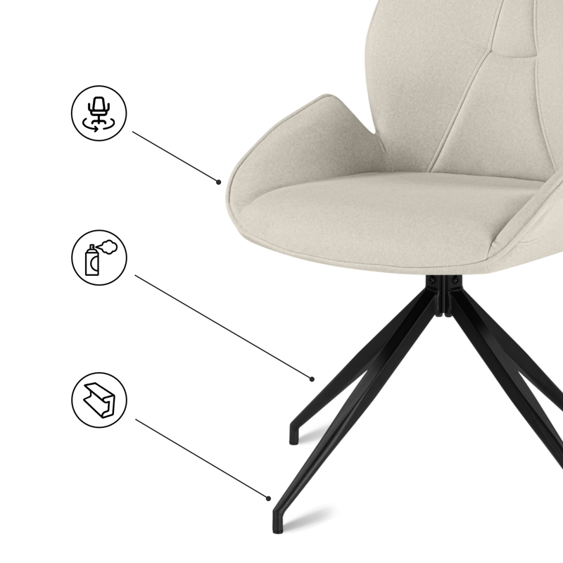 Стул на металлокаркасе, Miranda 360 крутящийся beige / black