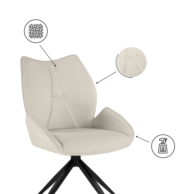 Стул на металлокаркасе, Miranda 360 крутящийся beige / black