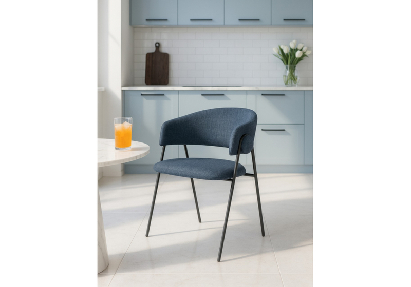 Стул на металлокаркасе, Криспиан синий / черный