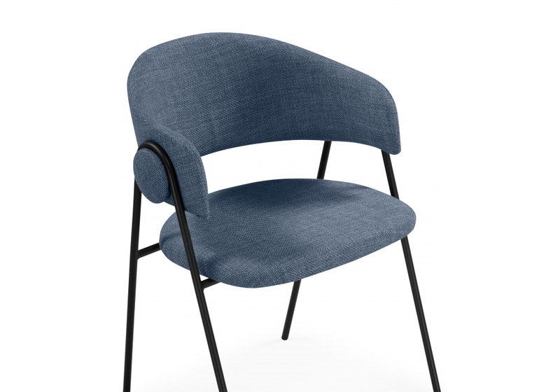 Стул на металлокаркасе, Криспиан синий / черный