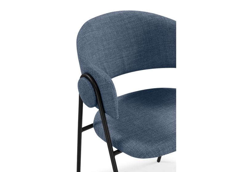 Стул на металлокаркасе, Криспиан синий / черный
