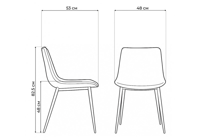 Стул на металлокаркасе, Алеида серая экокожа / черный глянец