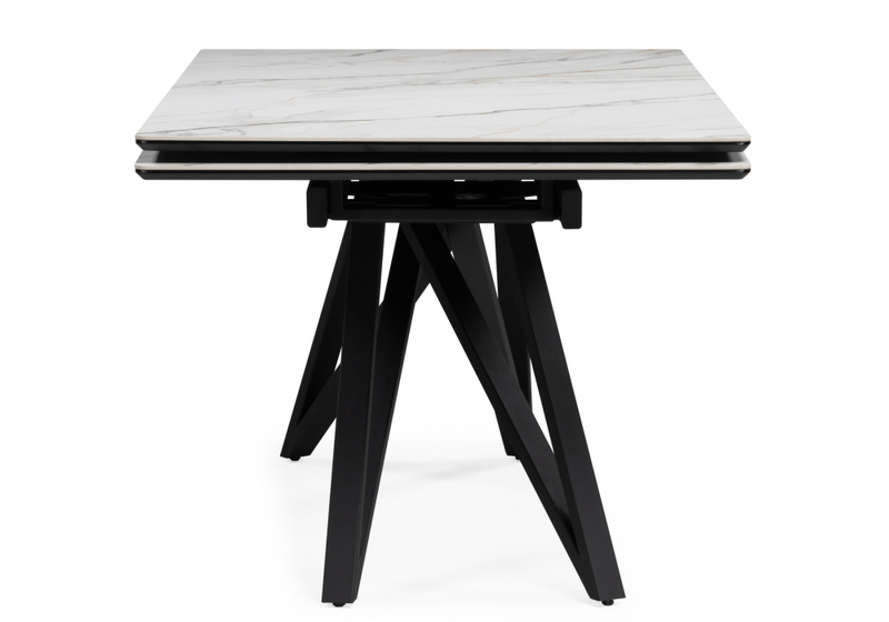 Керамический стол, Вилсон 160(220)х89 белый gilt white / черный