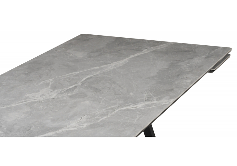 Керамический стол, Вилсон 160(220)х89 серый мрамор larka grey / черный
