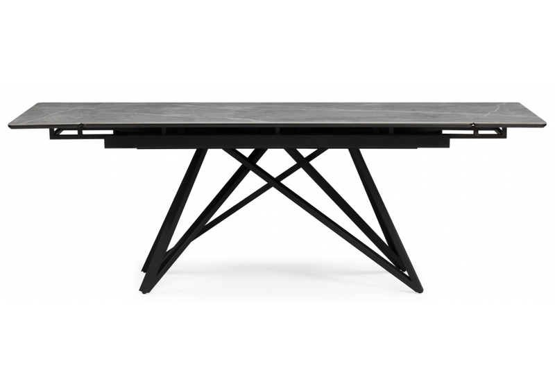 Керамический стол, Вилсон 160(220)х89 серый мрамор larka grey / черный