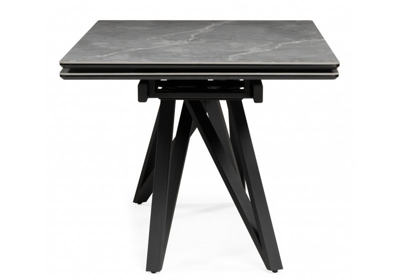 Керамический стол, Вилсон 160(220)х89 серый мрамор larka grey / черный