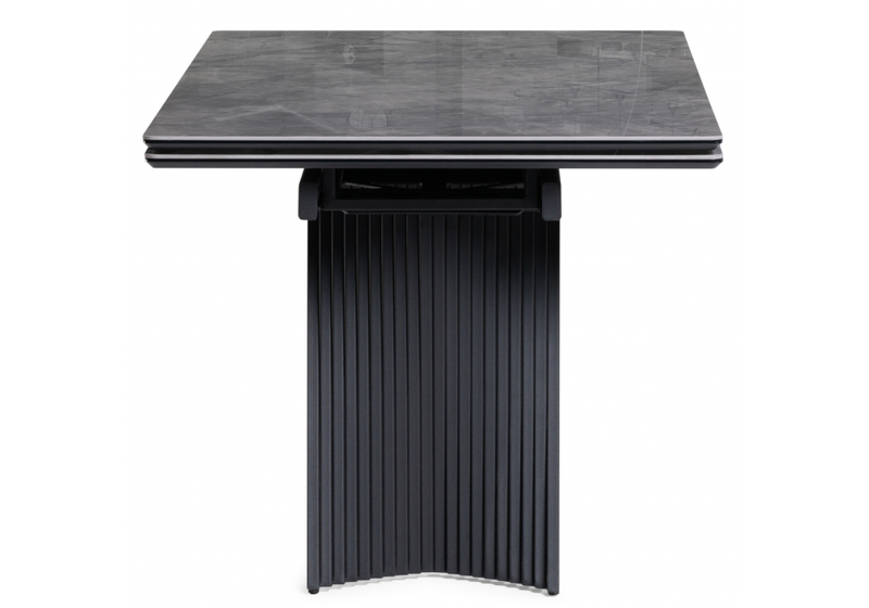 Керамический стол, Вейв 160(220)х89х75 серый мрамор baolai / черный