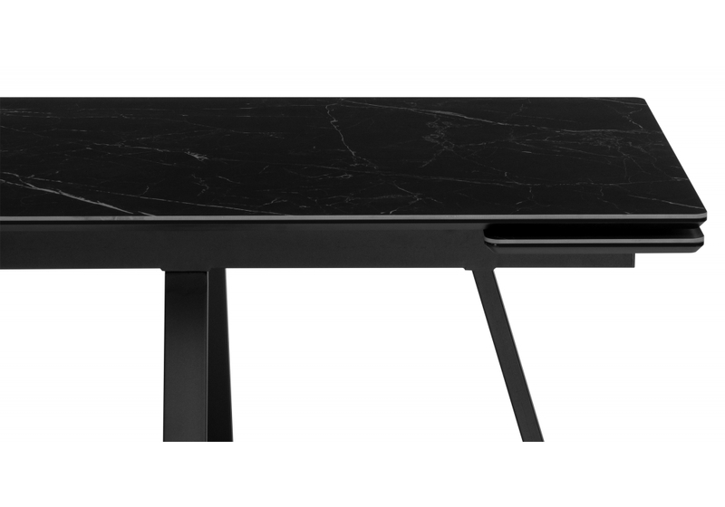 Керамический стол, Памелла 140(200)х80 черный мрамор shakespeare black / черный