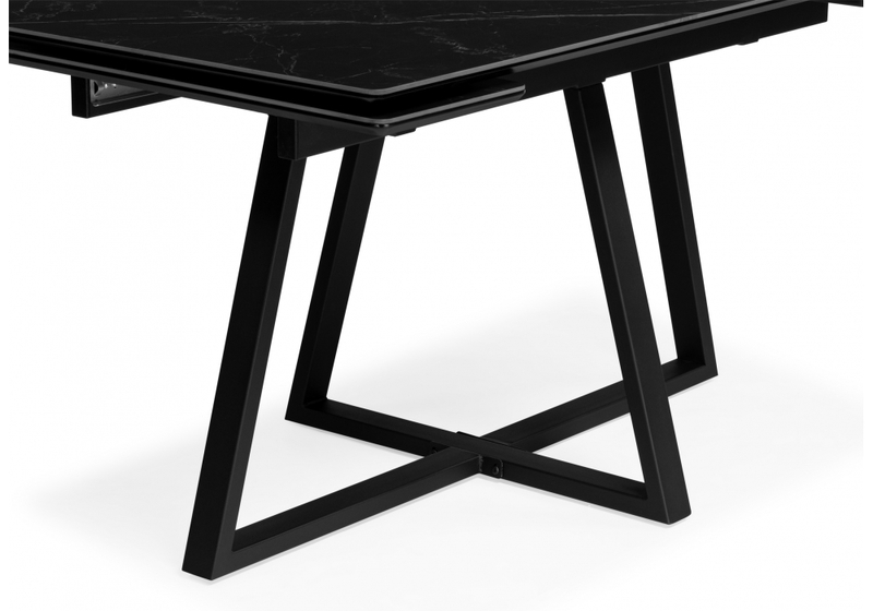 Керамический стол, Памелла 140(200)х80 черный мрамор shakespeare black / черный