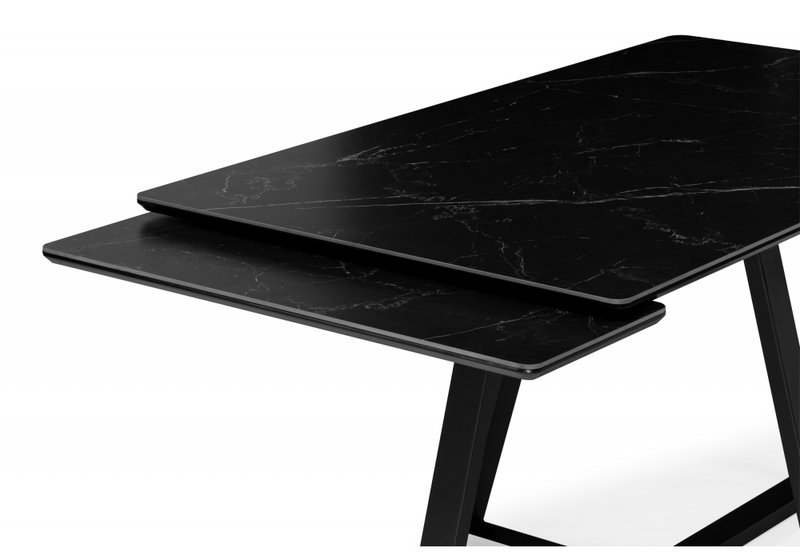 Керамический стол, Памелла 140(200)х80 черный мрамор shakespeare black / черный