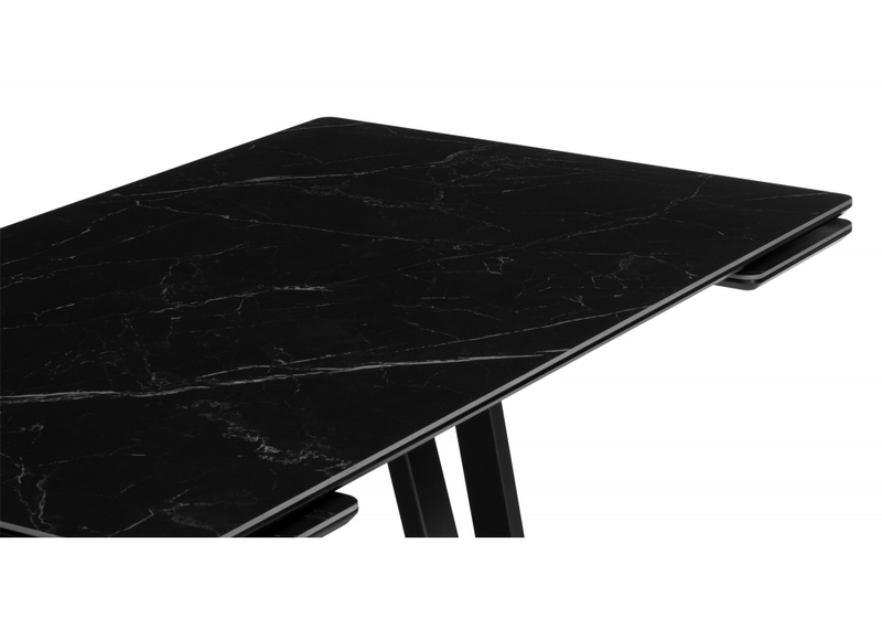 Керамический стол, Памелла 140(200)х80 черный мрамор shakespeare black / черный