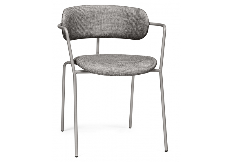 Стул на металлокаркасе, Маки бежевый / серый матовый