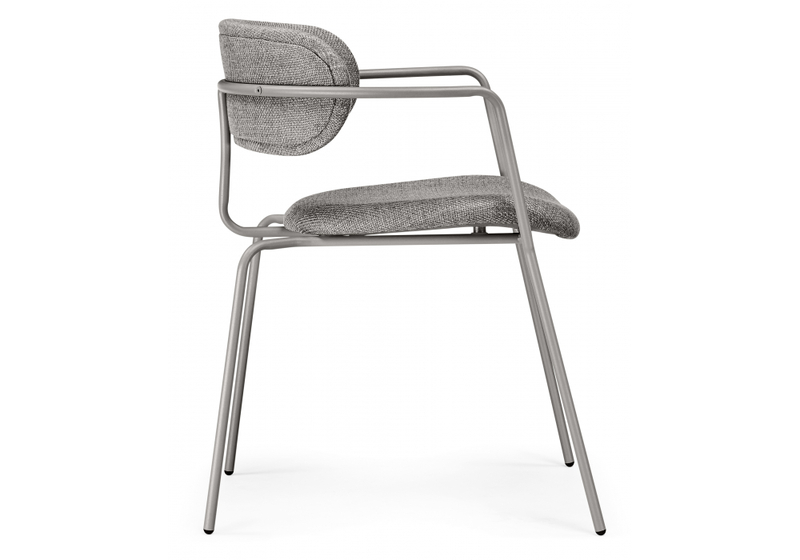 Стул на металлокаркасе, Маки бежевый / серый матовый