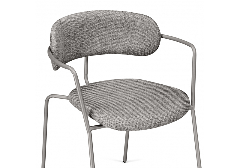 Стул на металлокаркасе, Маки бежевый / серый матовый