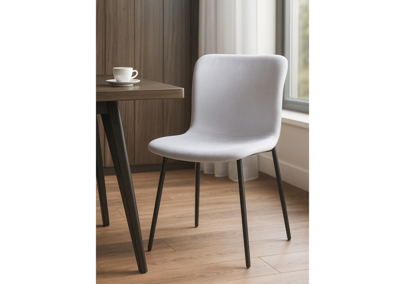 Стул на металлокаркасе, Игон серый / черный муар