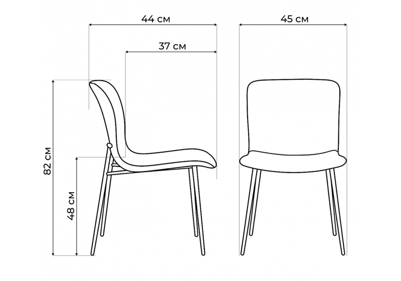 Стул на металлокаркасе, Игон бежевый / черный муар