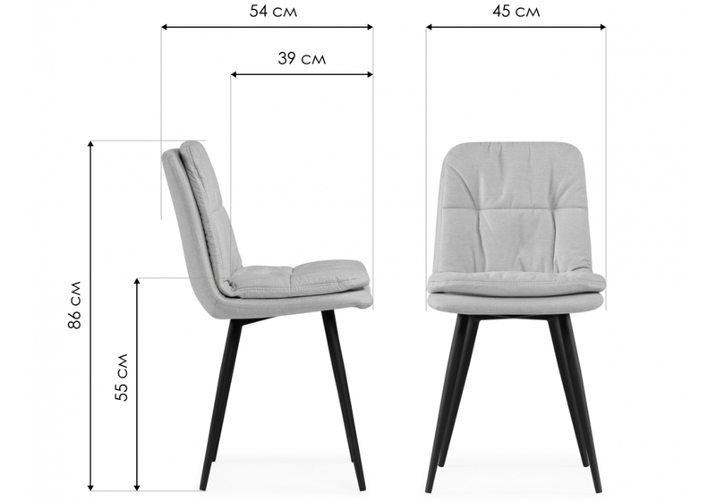 Стул на металлокаркасе, Майк светло-серый / черный