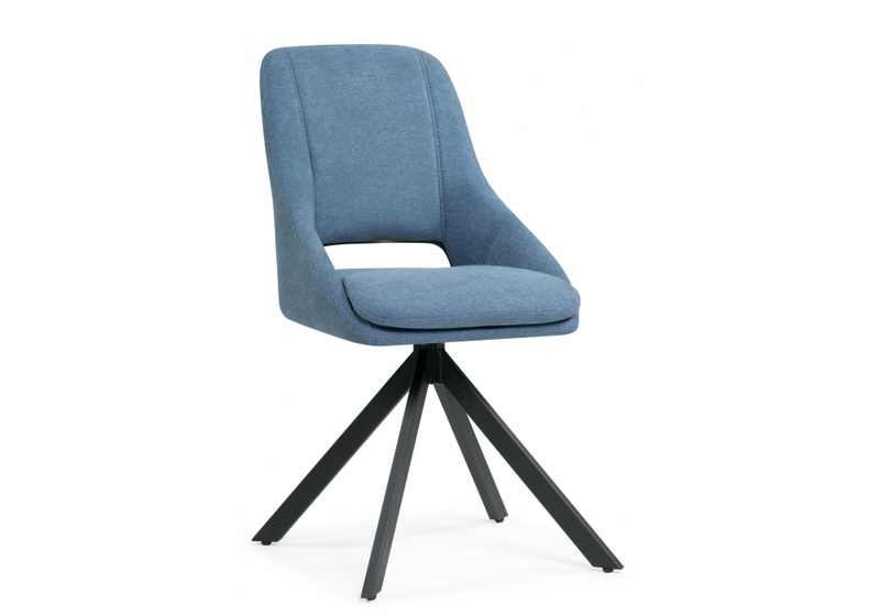 Стул на металлокаркасе, Оливер крутящийся синий / черный