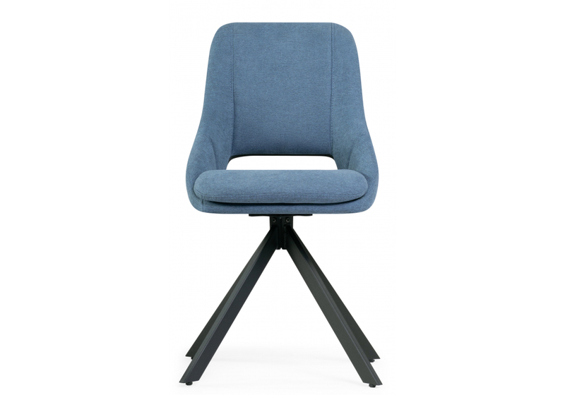 Стул на металлокаркасе, Оливер крутящийся синий / черный