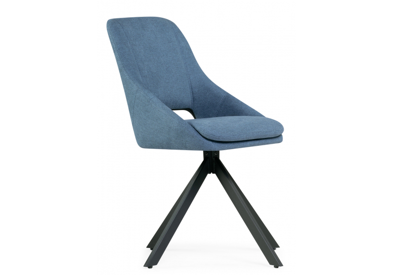 Стул на металлокаркасе, Оливер крутящийся синий / черный