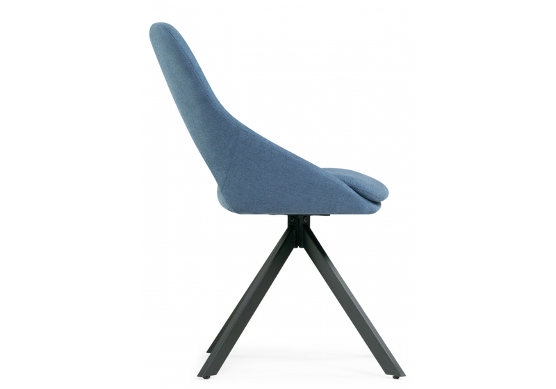 Стул на металлокаркасе, Оливер крутящийся синий / черный