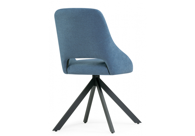 Стул на металлокаркасе, Оливер крутящийся синий / черный