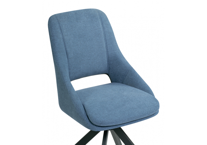 Стул на металлокаркасе, Оливер крутящийся синий / черный