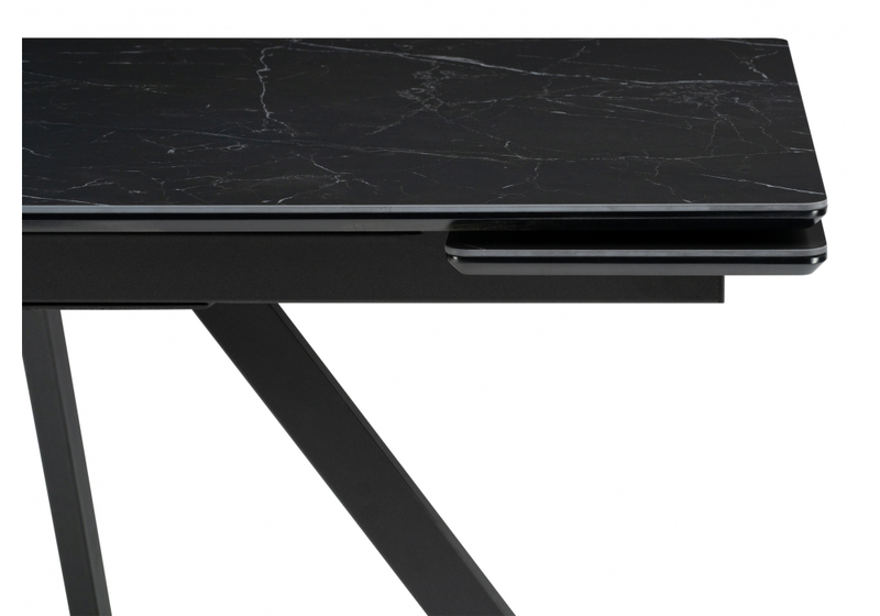Керамический стол, Вилли 140(200)х80х75 черный мрамор shakespeare black / черный