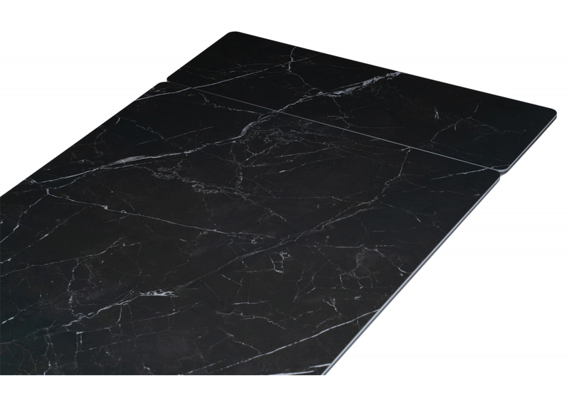Керамический стол, Вилли 140(200)х80х75 черный мрамор shakespeare black / черный