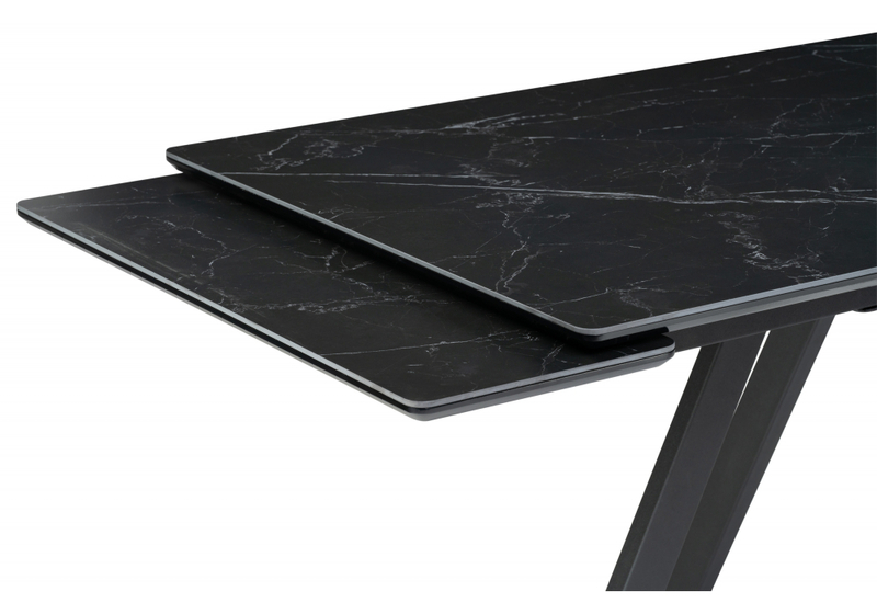 Керамический стол, Вилли 140(200)х80х75 черный мрамор shakespeare black / черный
