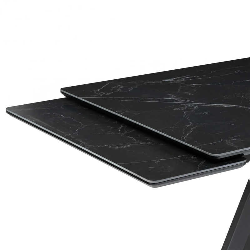 Керамический стол, Вилли 140(200)х80х75 черный мрамор shakespeare black / черный