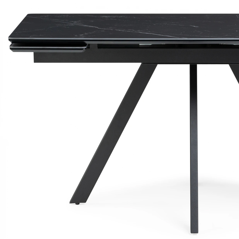 Керамический стол, Вилли 140(200)х80х75 черный мрамор shakespeare black / черный