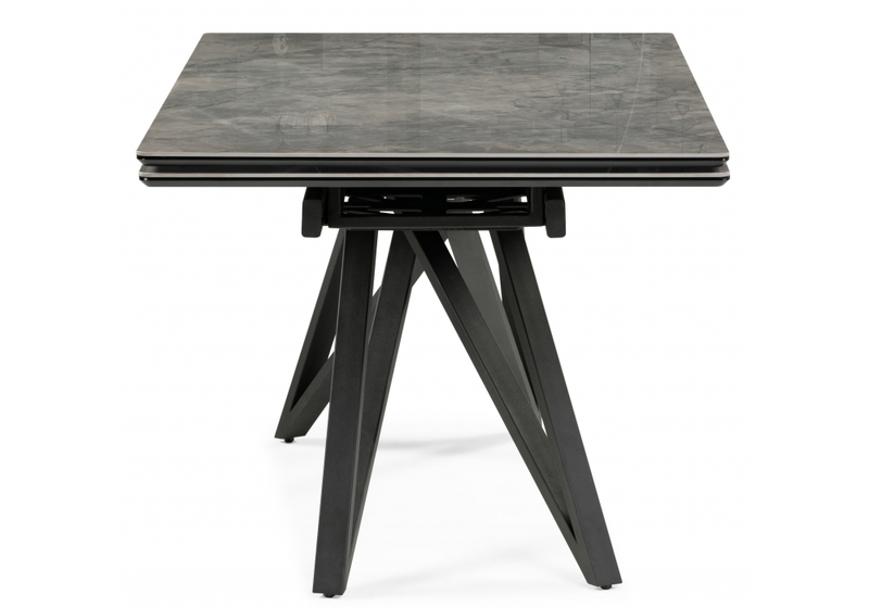 Керамический стол, Вилсон 160(220)х89х75 серый мрамор baolai / черный