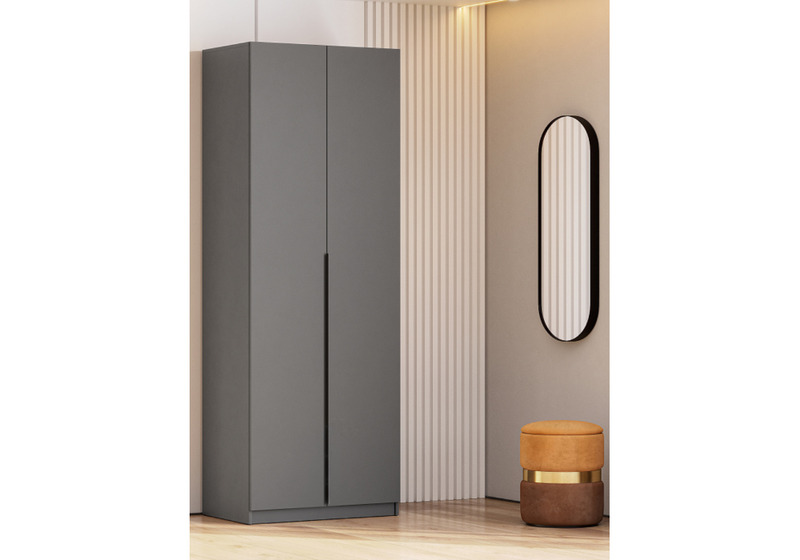 Шкаф, Даиго двухстворчатый графит серый