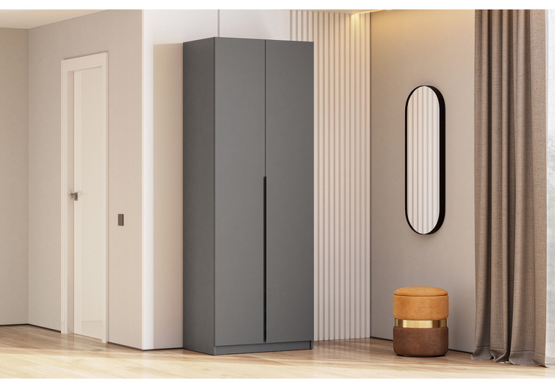 Шкаф, Даиго двухстворчатый графит серый