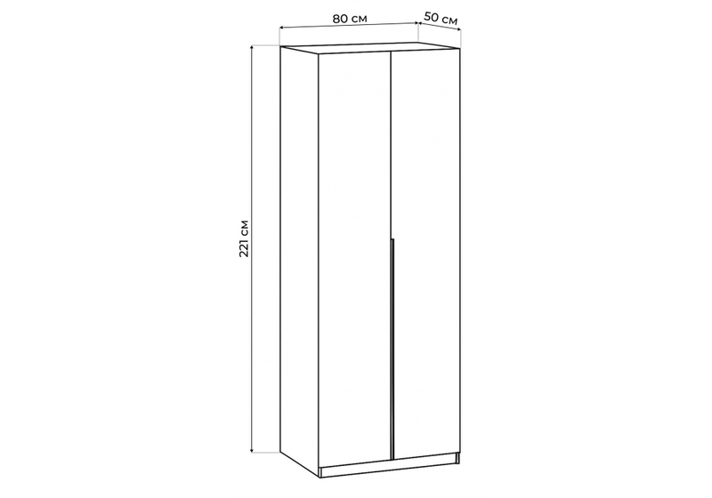 Шкаф, Даиго двухстворчатый графит серый