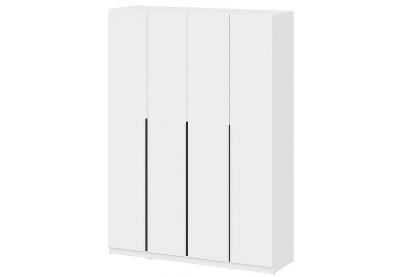 Шкаф, Даиго четырехстворчатый белый текстурный